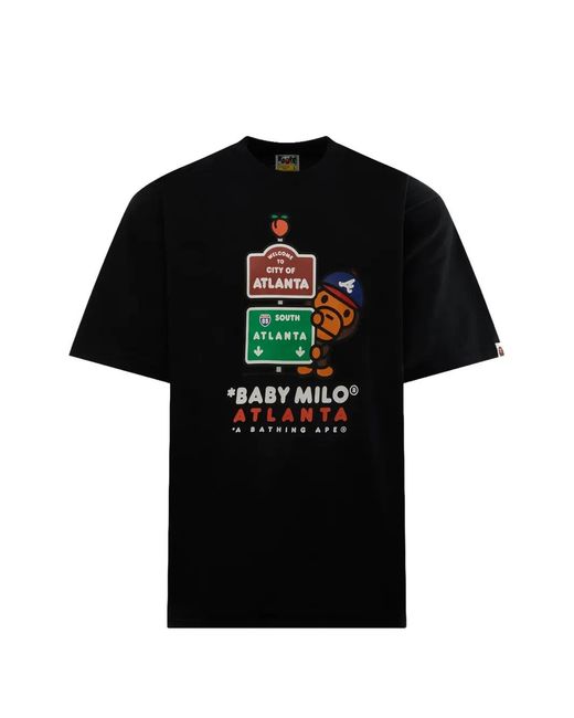 A Bathing Ape Black Baby Milo Graphic-Print T-Shirt for men