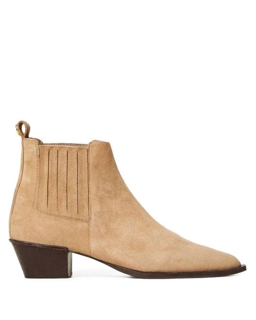 Twinset Natural 40Mm Suede Ankle Boots