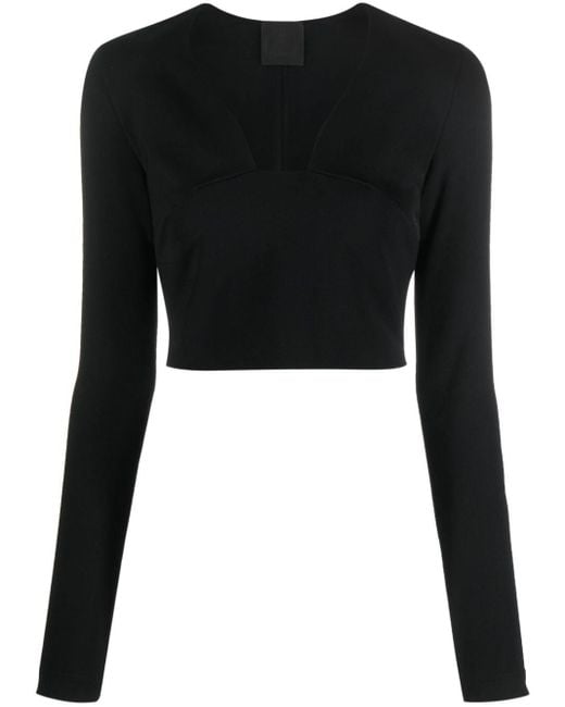 Givenchy Black Cropped-Top mit eckigem Ausschnitt