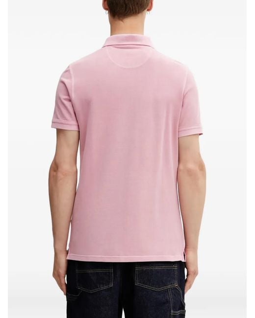 Barbour Pink Logo-Embroidered Polo Shirt for men