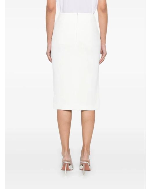 Falda midi de crepé Elisabetta Franchi de color White