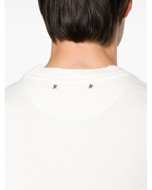 Golden Goose Deluxe Brand White Drop-shoulder Cotton Sweatshirt for men