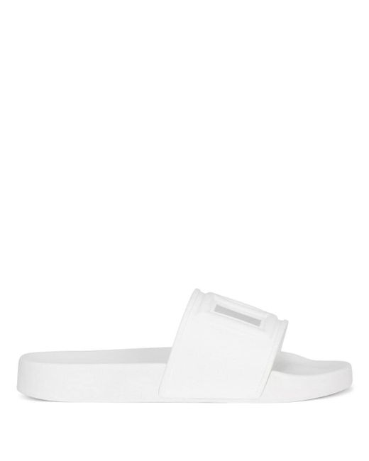 Dolce & Gabbana Dg Cut-out Logo-lettering Slides in White | Lyst Canada