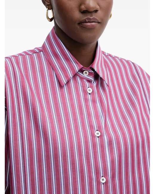 SIMONA CORSELLINI Pink Striped Buttoned Shirt