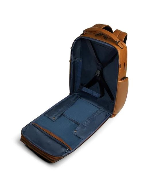 Piquadro Brown Leather Backpack for men