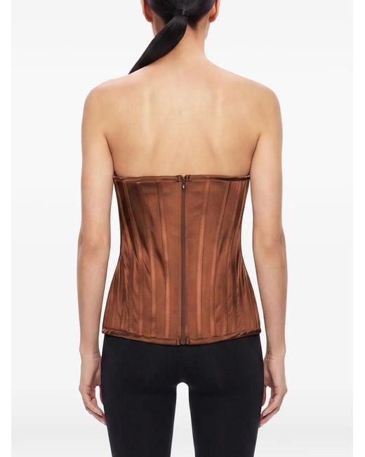 GIUSEPPE DI MORABITO Brown Boned Corset Top