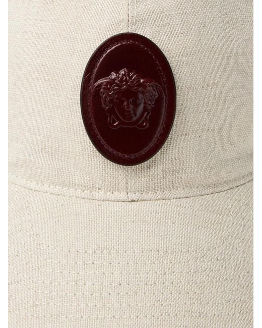 Versace Natural Cotton & Linen Baseball Cap