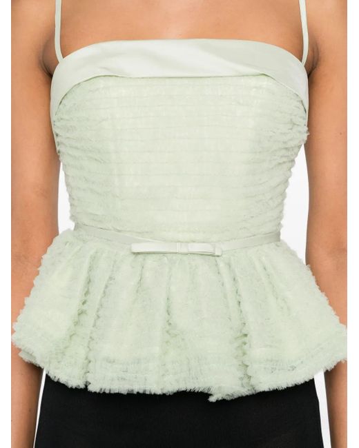 Viktor & Rolf White Tulle Ruffle Sleeveless Top