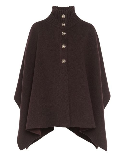 Barrie ハイネック ポンチョ Brown