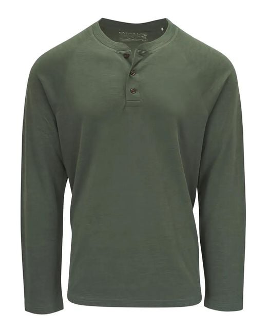 Faherty Brand Green Cloud Henley Button T-Shirt for men
