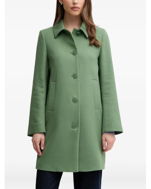 Benetton Green Buttoned Collared Coat