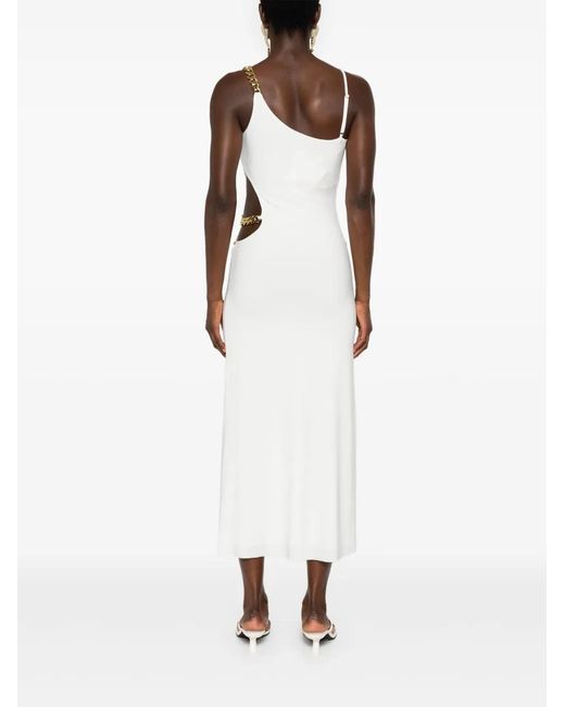Nissa White Cut-Out Midi Dress