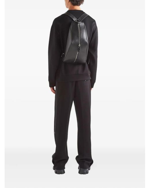 Prada Black Logo-Plaque Sweatshirt for men