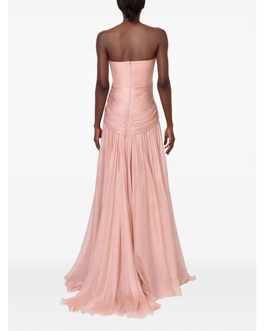 IRIS SERBAN Pink Eleonora Strapless Maxi Dress