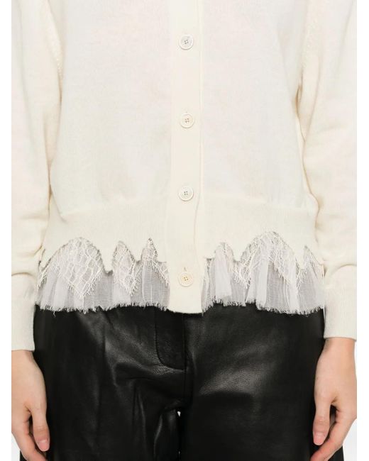 Alexander McQueen Vest Met Afwerking Van Kant in het White