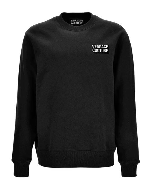 Versace Jeans Couture Black Logo-Patch Sweatshirt for men