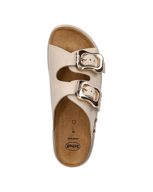 Scholl White Flora Studded Flat Sandals
