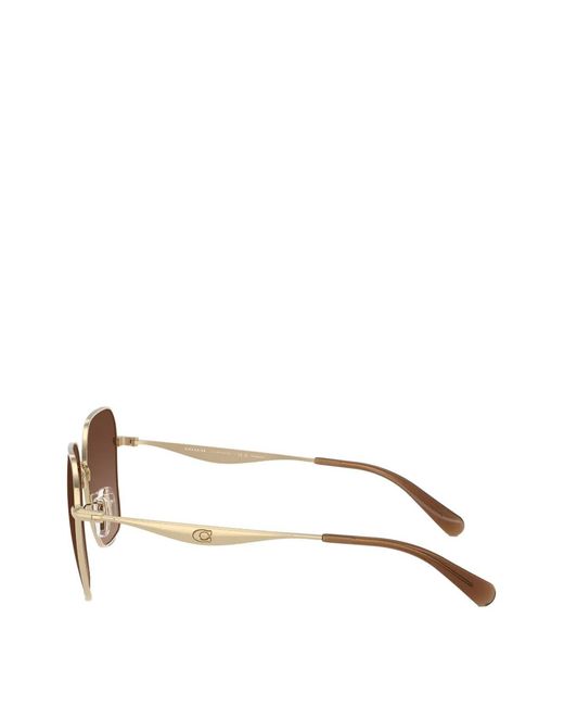 COACH Brown Geometric-Frame Sunglasses