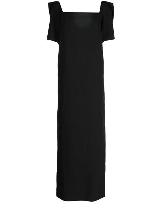 Robe À Encolure Carrée Pushbutton en coloris Black