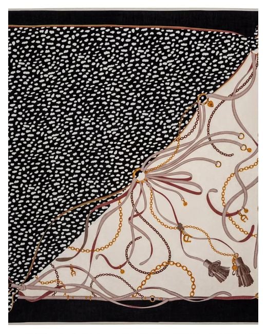 Aigner Black Logo-Print Chain-Link Scarf