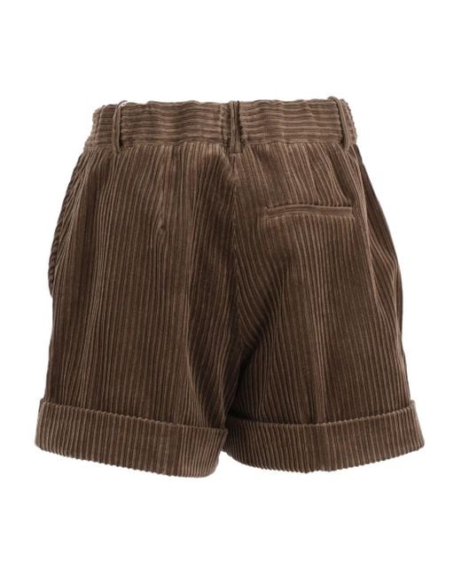 P.A.R.O.S.H. Brown Pleated Shorts