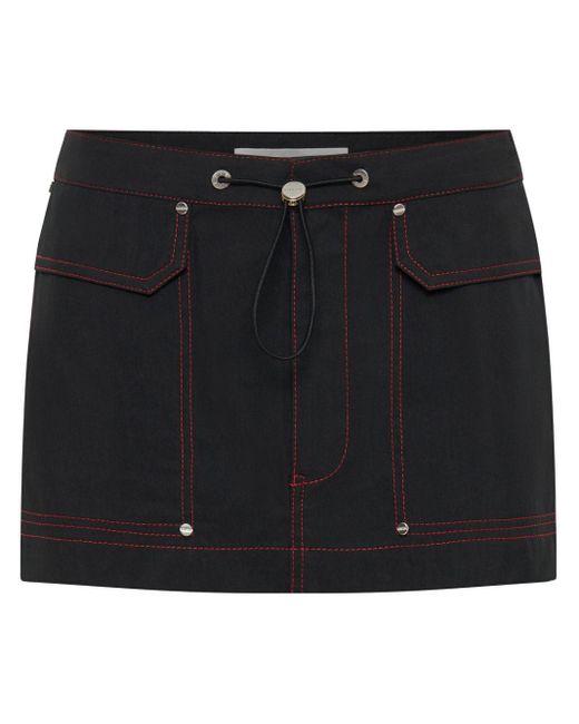 Dion Lee Black Hongbao Contrast-stitch Miniskirt