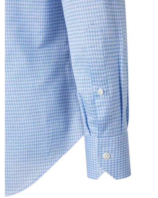 Camisa Con Motivo Pied De Poule Fray de hombre de color Blue