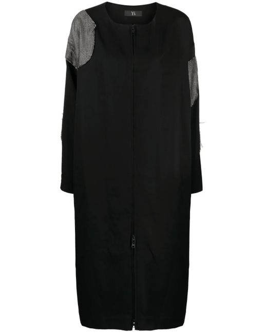 Y's Yohji Yamamoto Black Zip-Up Wool Dress