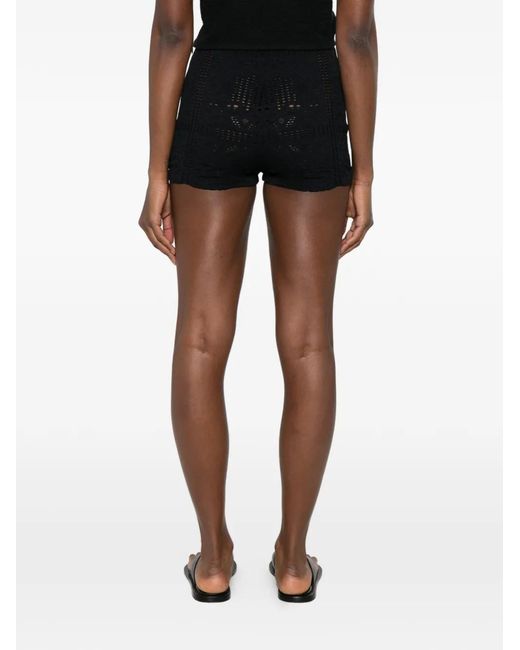 Nanushka Black Elasticasted-Waistband Mini Shorts