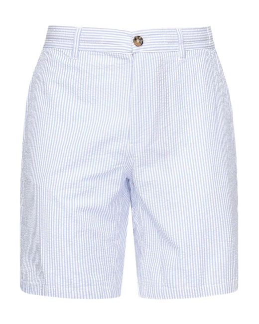 Mc2 Saint Barth Blue Striped-Design Shorts for men
