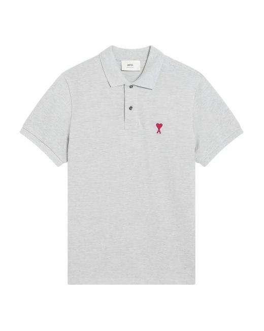 メンズ AMI オーガニックコットン ポロシャツ White