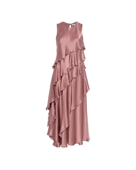 Antonelli Pink Norris Ruffled Midi Dress