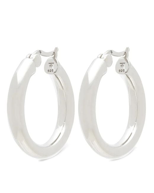 Tom Wood White Medium Classic Thick Hoop Earrings