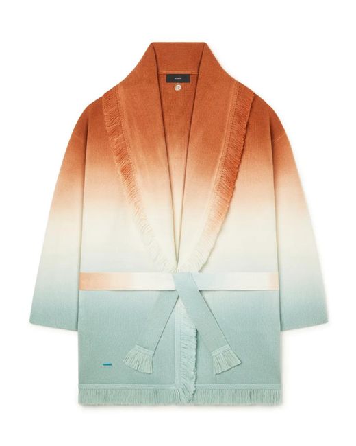 Alanui Green Shades Of Shore Fringed Cardi-Coat