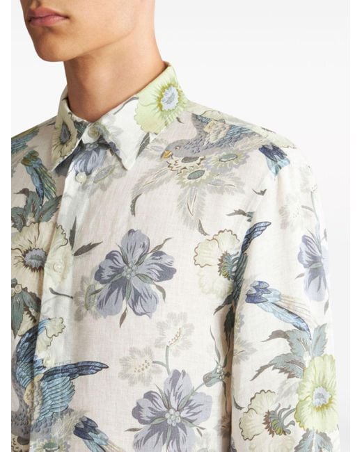 Etro Overhemd Met Bloemenprint in het Multicolor voor heren