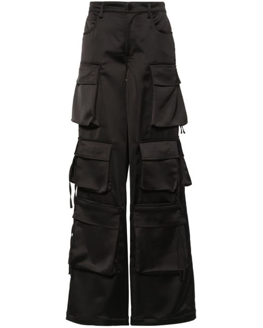Pantalon droit à poches cargo GIUSEPPE DI MORABITO en coloris Black