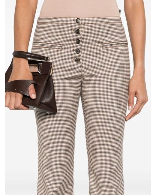 Courreges Gray Tailored Checked Trousers
