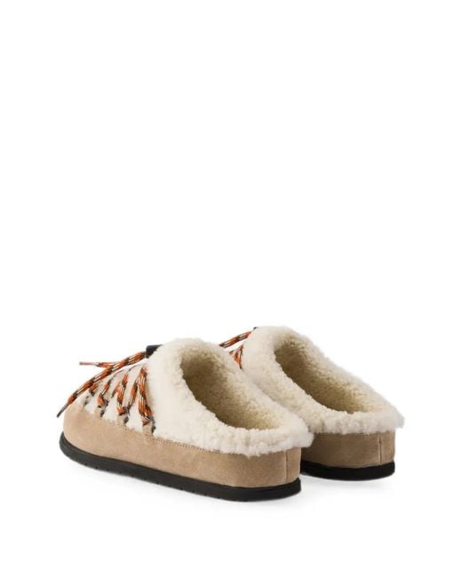 Mules di Prada in Brown