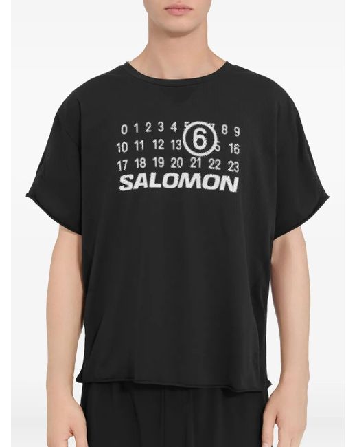 MM6 MAISON MARGIELA X SALOMON Black X Salomon Logo-Print T-Shirt for men