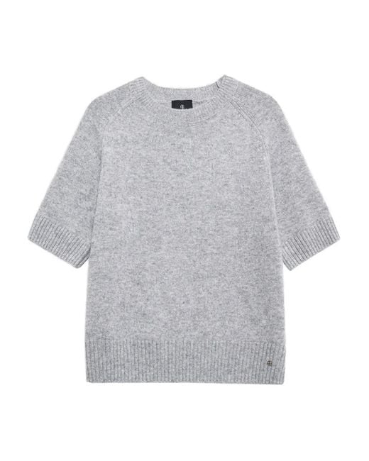Anine Bing Gray Kurzärmeliger Pullover