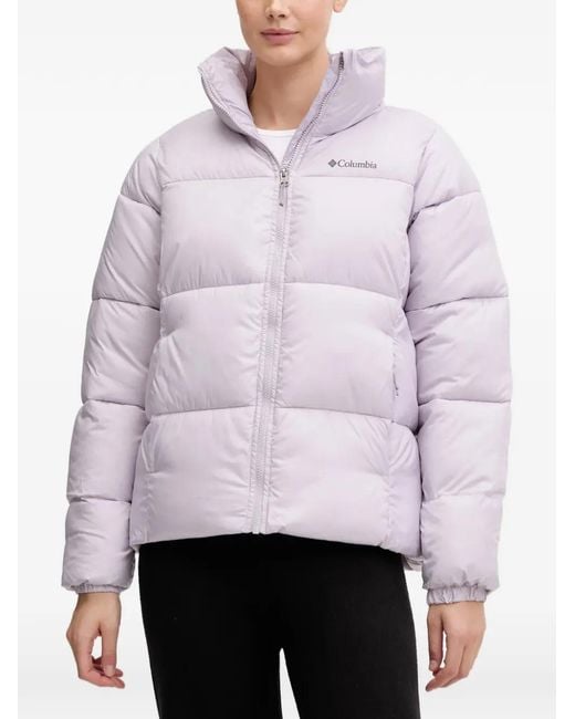 Columbia White Puffect Funnel-Neck Puffer Jacket