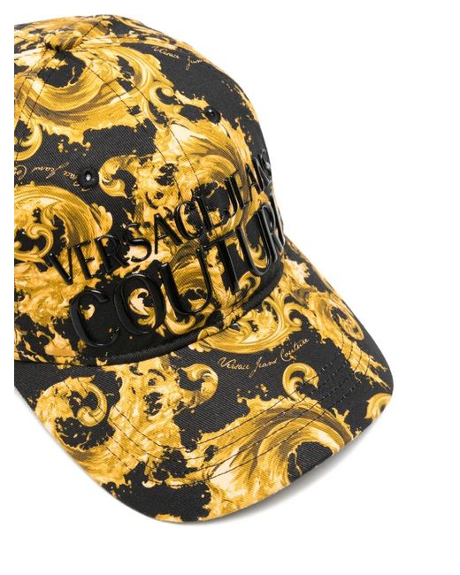Versace Jeans Couture Metallic Baroque-Pattern Cap Hat for men