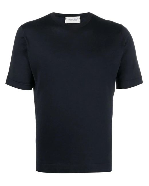 John Smedley Black Jersey-Knit Cotton T-Shirt for men
