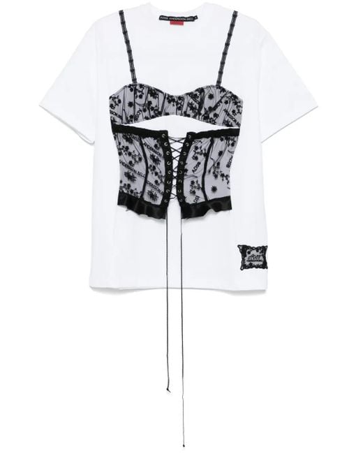 ANDERSSON BELL レースコルセット Tシャツ White