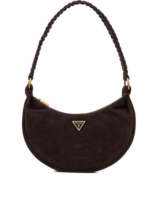 Guess Brown Amita Leather Shoulder Bag