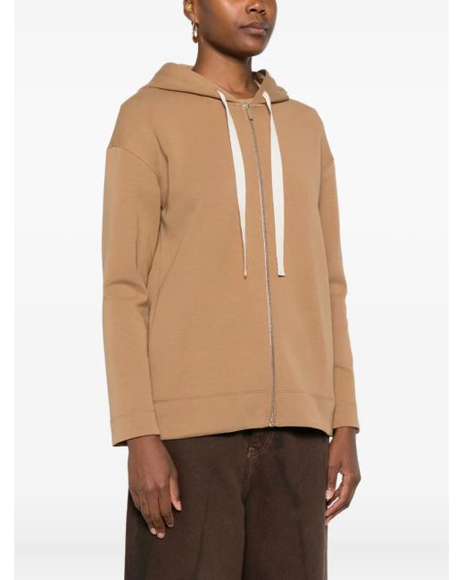Max Mara Natural Hooded Zip-Up Jacket