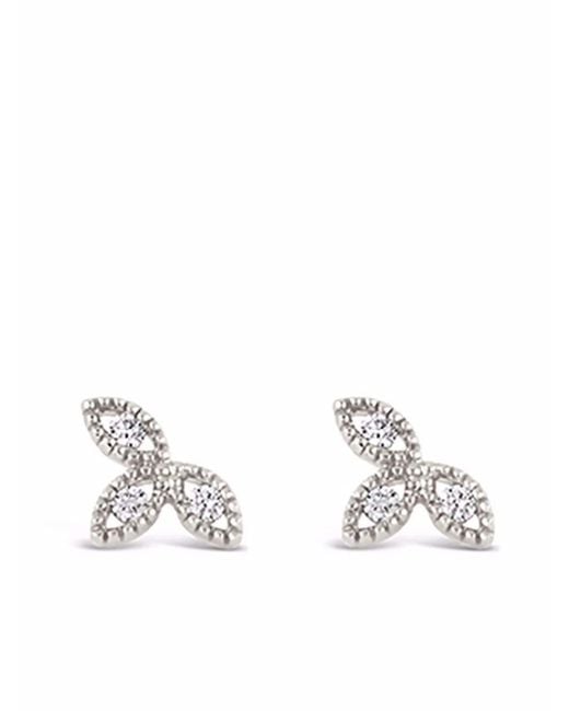 Dinny Hall Metallic 14kt White Gold Jasmine Flower Diamond Earrings