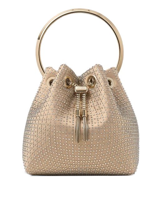 Jimmy Choo Natural Bon Bon Crystal-Embellished Mini Bag