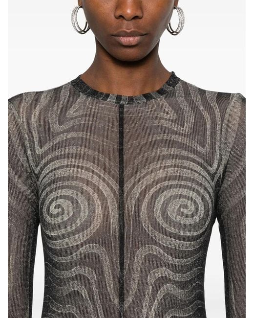 Jean Paul Gaultier Gray Mesh Long Dress