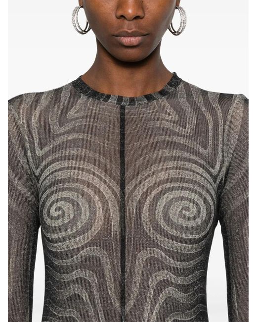 Jean Paul Gaultier Gray Mesh Long Dress